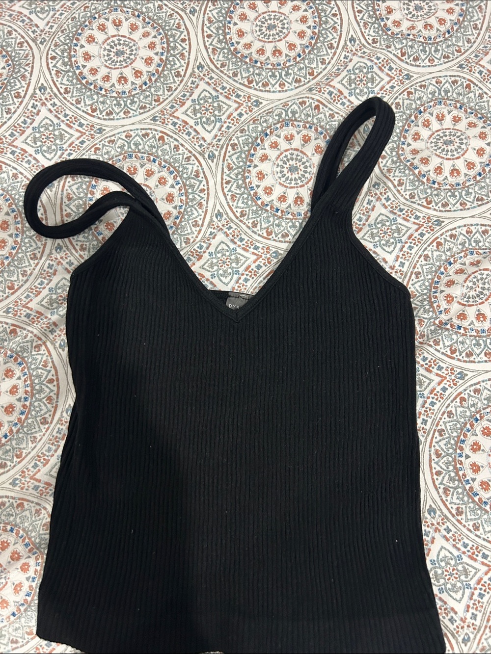 Black Ribbed V-Neck Camisole